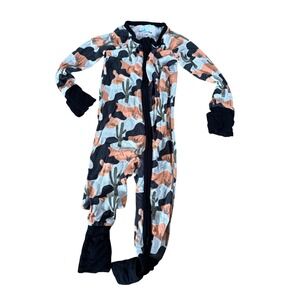 Little One Shop camo print bamboo one piece pajama infant